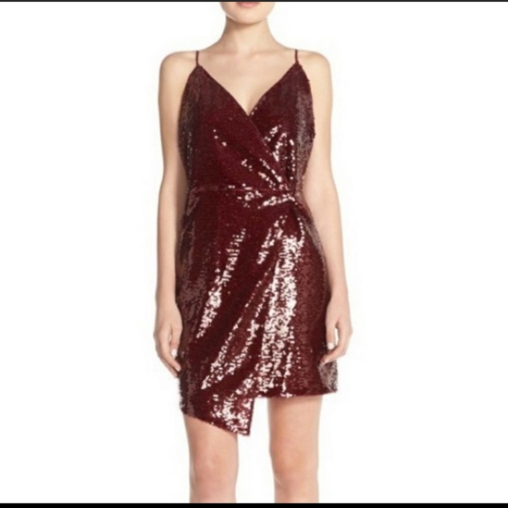 Adeline Rae wine colored sequin dress size xs